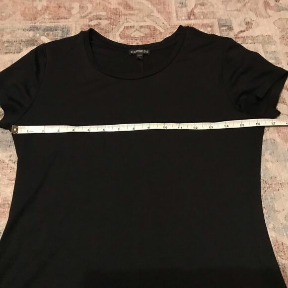 Express Black Semi Sheer Basic Top - Size Small - Picture 4 of 6